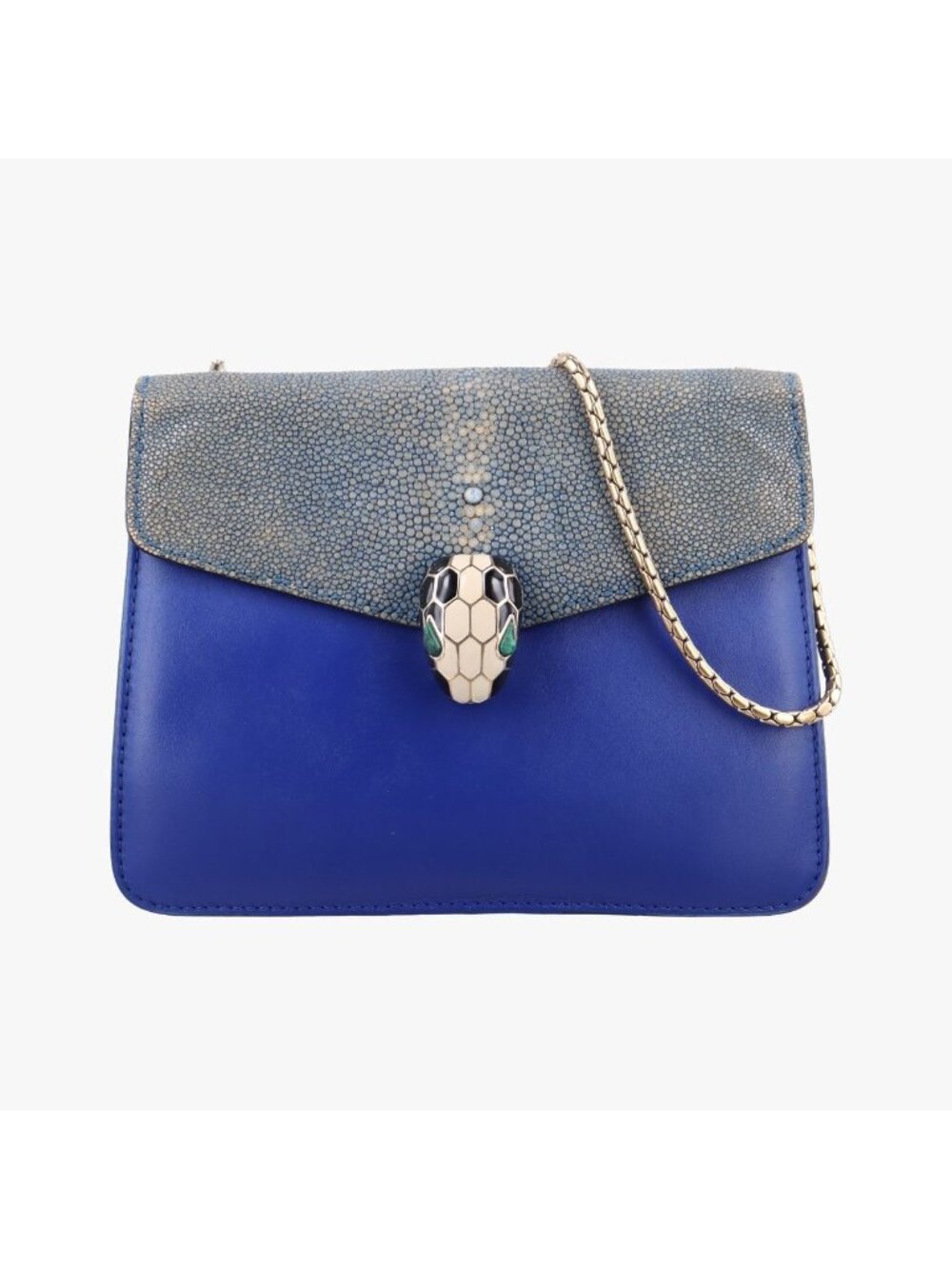 Bvlgari Serpenti Blue Garusha Skin Leather